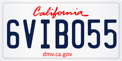 CA license plate 6VIB055
