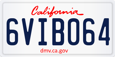 CA license plate 6VIB064