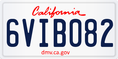 CA license plate 6VIB082