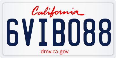 CA license plate 6VIB088