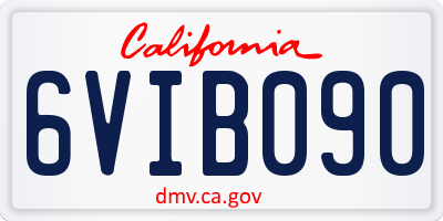 CA license plate 6VIB090