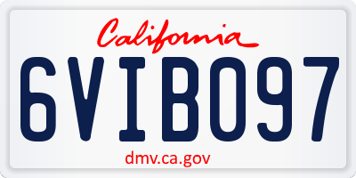 CA license plate 6VIB097