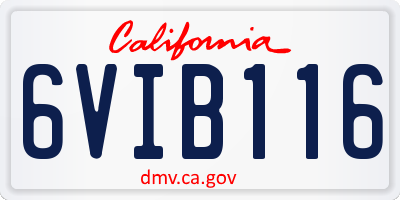 CA license plate 6VIB116