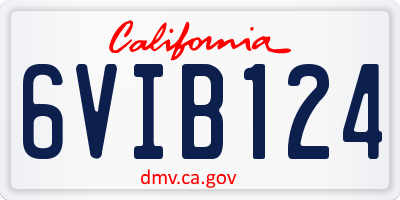 CA license plate 6VIB124