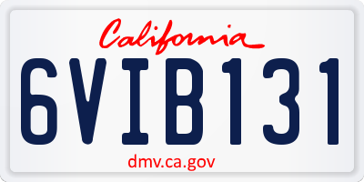 CA license plate 6VIB131
