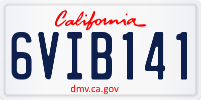 CA license plate 6VIB141