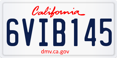 CA license plate 6VIB145