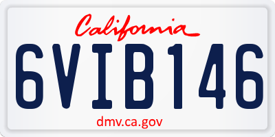 CA license plate 6VIB146
