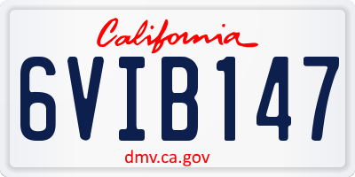 CA license plate 6VIB147