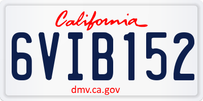 CA license plate 6VIB152