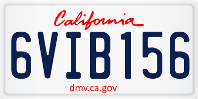 CA license plate 6VIB156