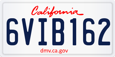 CA license plate 6VIB162