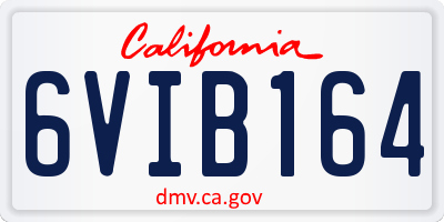 CA license plate 6VIB164