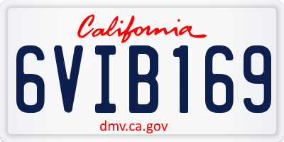 CA license plate 6VIB169