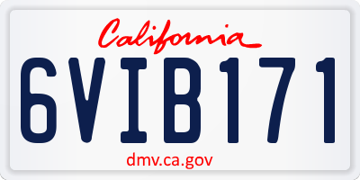 CA license plate 6VIB171