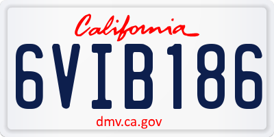 CA license plate 6VIB186