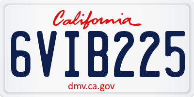 CA license plate 6VIB225