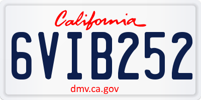 CA license plate 6VIB252