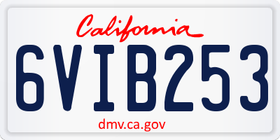 CA license plate 6VIB253