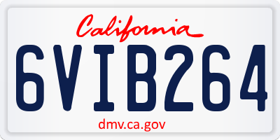 CA license plate 6VIB264