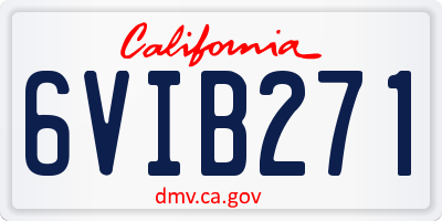CA license plate 6VIB271