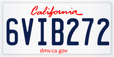 CA license plate 6VIB272
