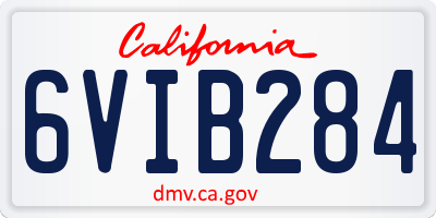 CA license plate 6VIB284