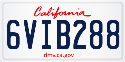 CA license plate 6VIB288