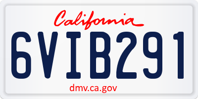 CA license plate 6VIB291
