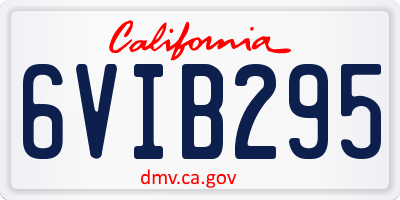 CA license plate 6VIB295