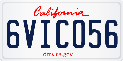 CA license plate 6VIC056