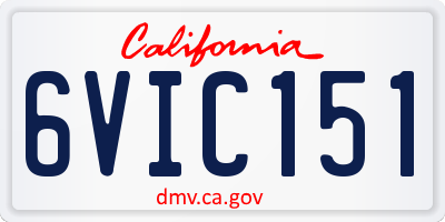 CA license plate 6VIC151