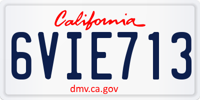 CA license plate 6VIE713