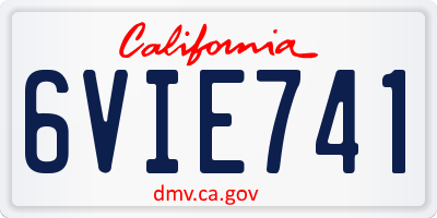 CA license plate 6VIE741