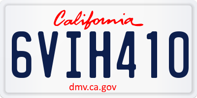 CA license plate 6VIH410