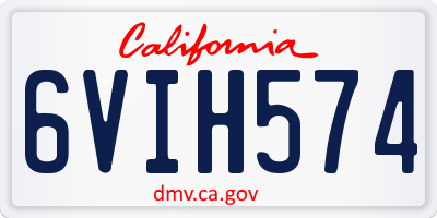 CA license plate 6VIH574