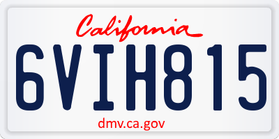 CA license plate 6VIH815