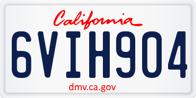 CA license plate 6VIH904