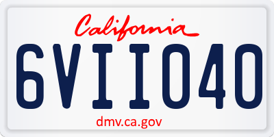 CA license plate 6VII040