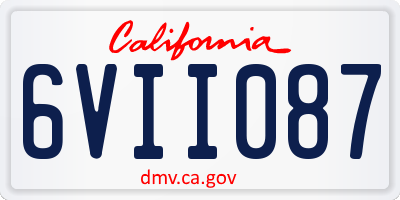 CA license plate 6VII087