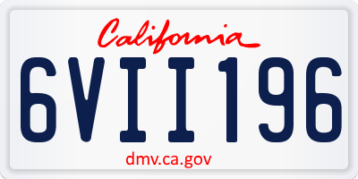 CA license plate 6VII196