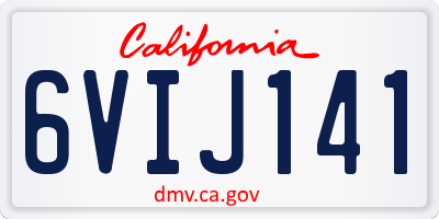 CA license plate 6VIJ141