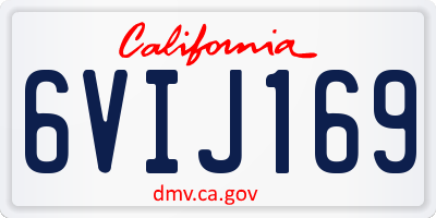 CA license plate 6VIJ169