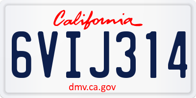 CA license plate 6VIJ314