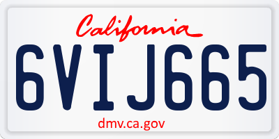 CA license plate 6VIJ665