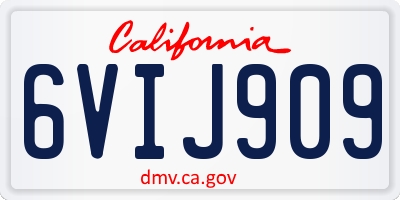 CA license plate 6VIJ909