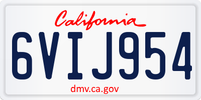 CA license plate 6VIJ954