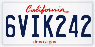 CA license plate 6VIK242