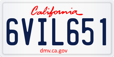 CA license plate 6VIL651