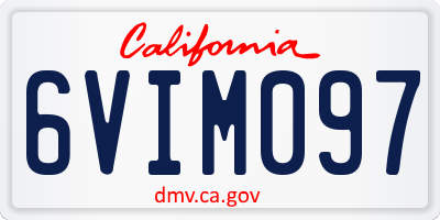 CA license plate 6VIM097